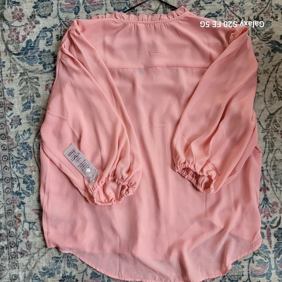 Nanette Lepore Soft Melon Colored Ruffled Blouse - Picture 7 of 10